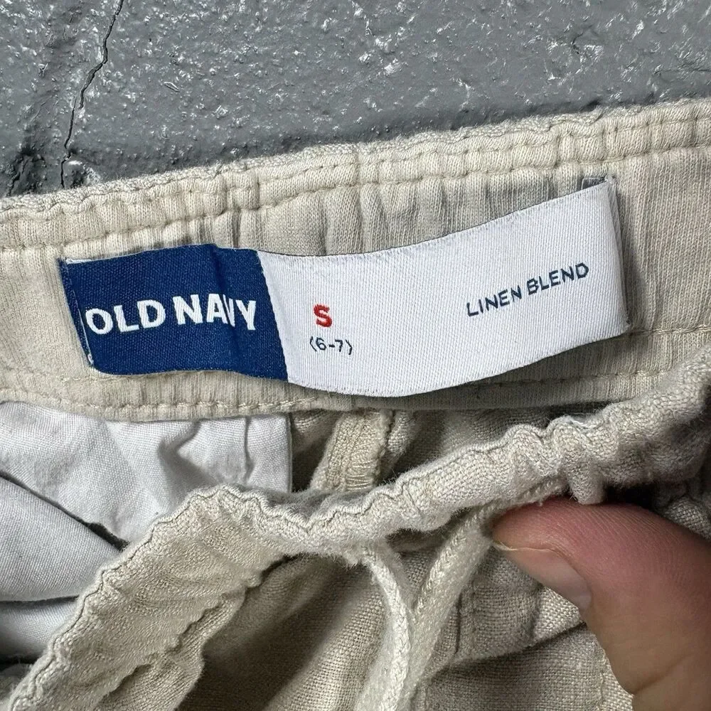 Old Navy Shorts Kids Small Linen Blend Pull On Casual Beach Summer